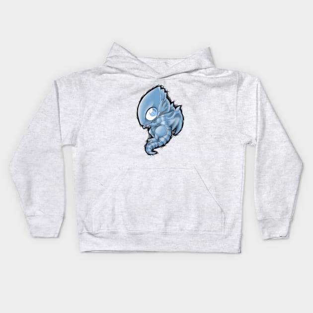 Blue-eyes Chibi Dragon Kids Hoodie by Kuroryushin